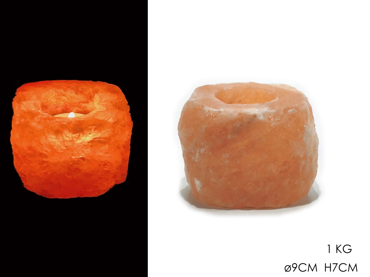 Porta t-light di sale 9xh.7cm