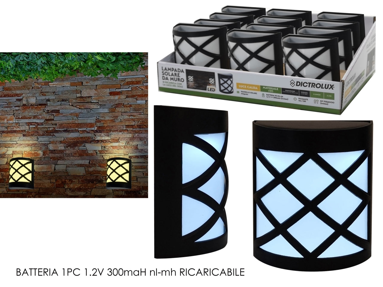 Lampada solare da muro