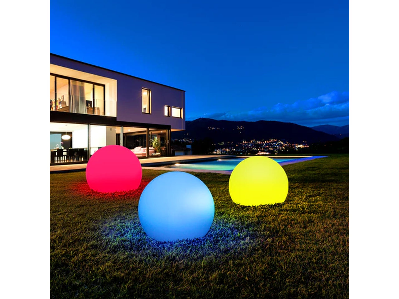 Lampada sfera solare d.17cm con telecomando