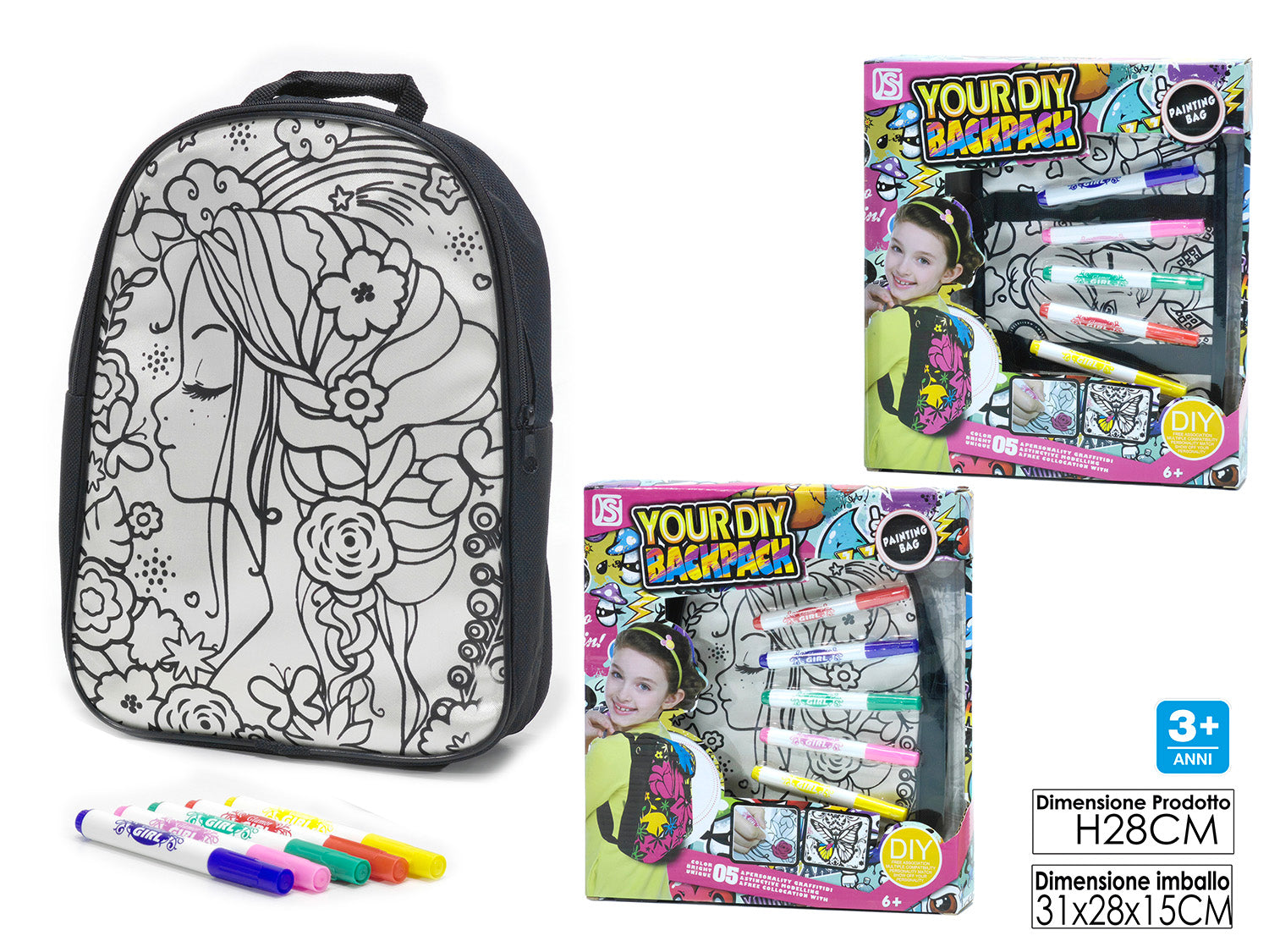 Zainetto da colorare in 2 assortimenti