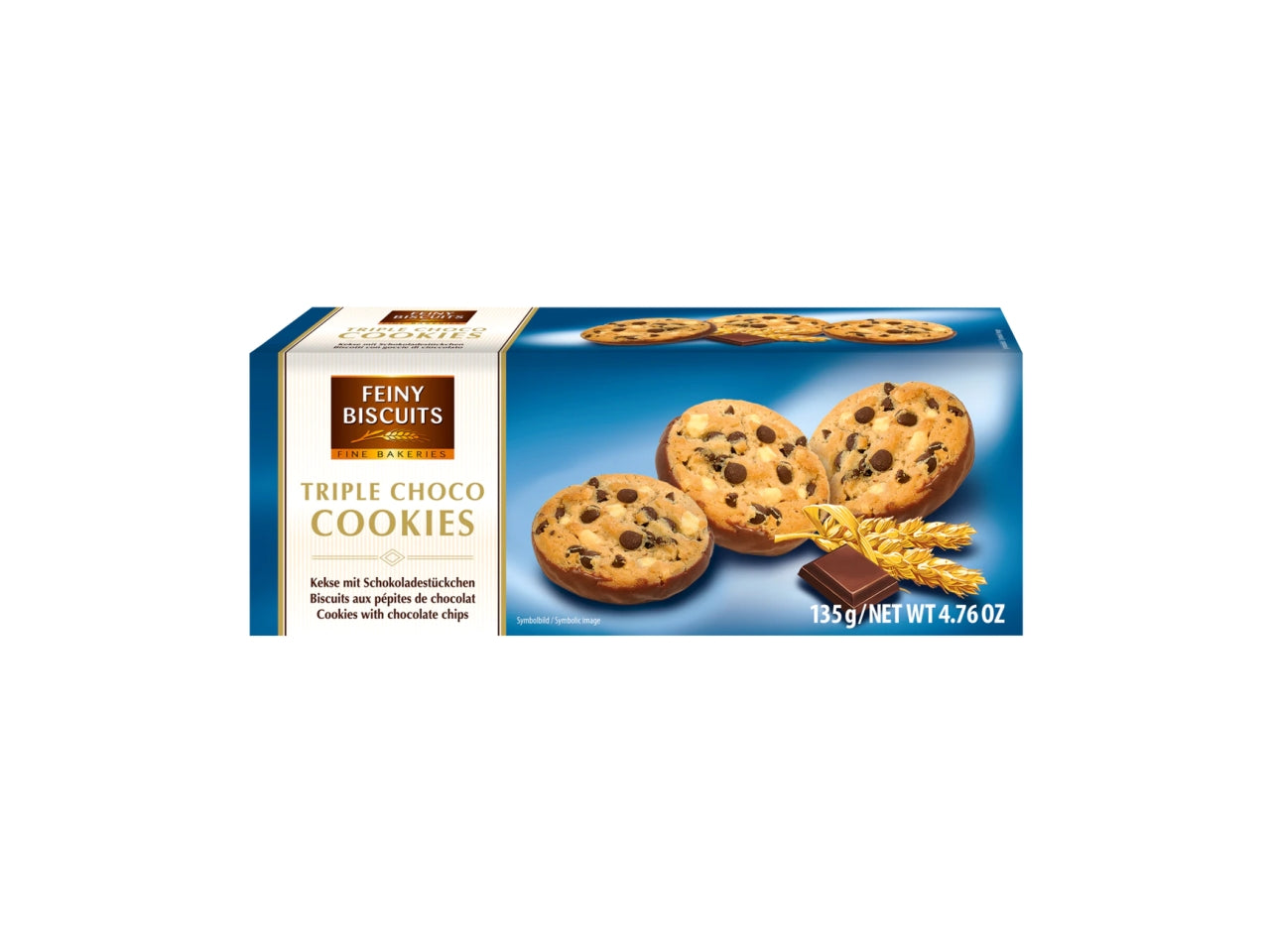 Triple choco cookies biscotti con gocce di cioccolata 135g