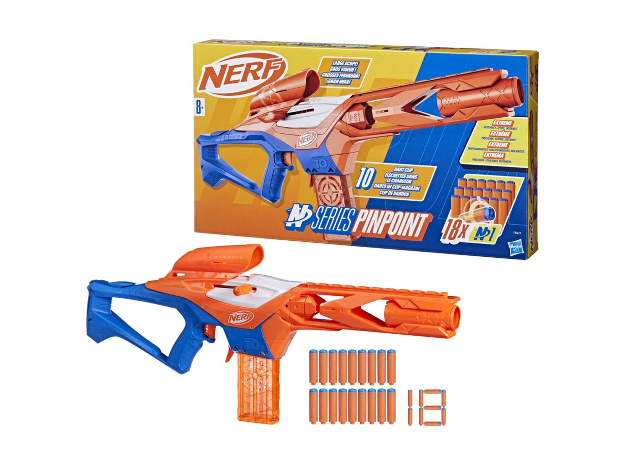 Nerf N-series PinPoint 18 Proiettili, Fucile Giocattolo per bambini - Hasbro