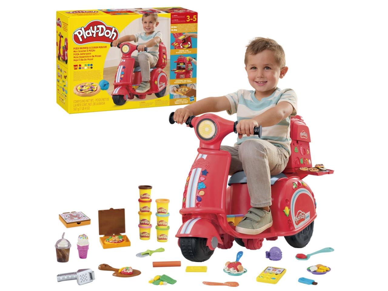 Pasta Modellabile Play-Doh Pizza Delivery Scooter: Set per Bambini 3+ | Dimensioni 20,3x62,2x43,2 - Hasbro