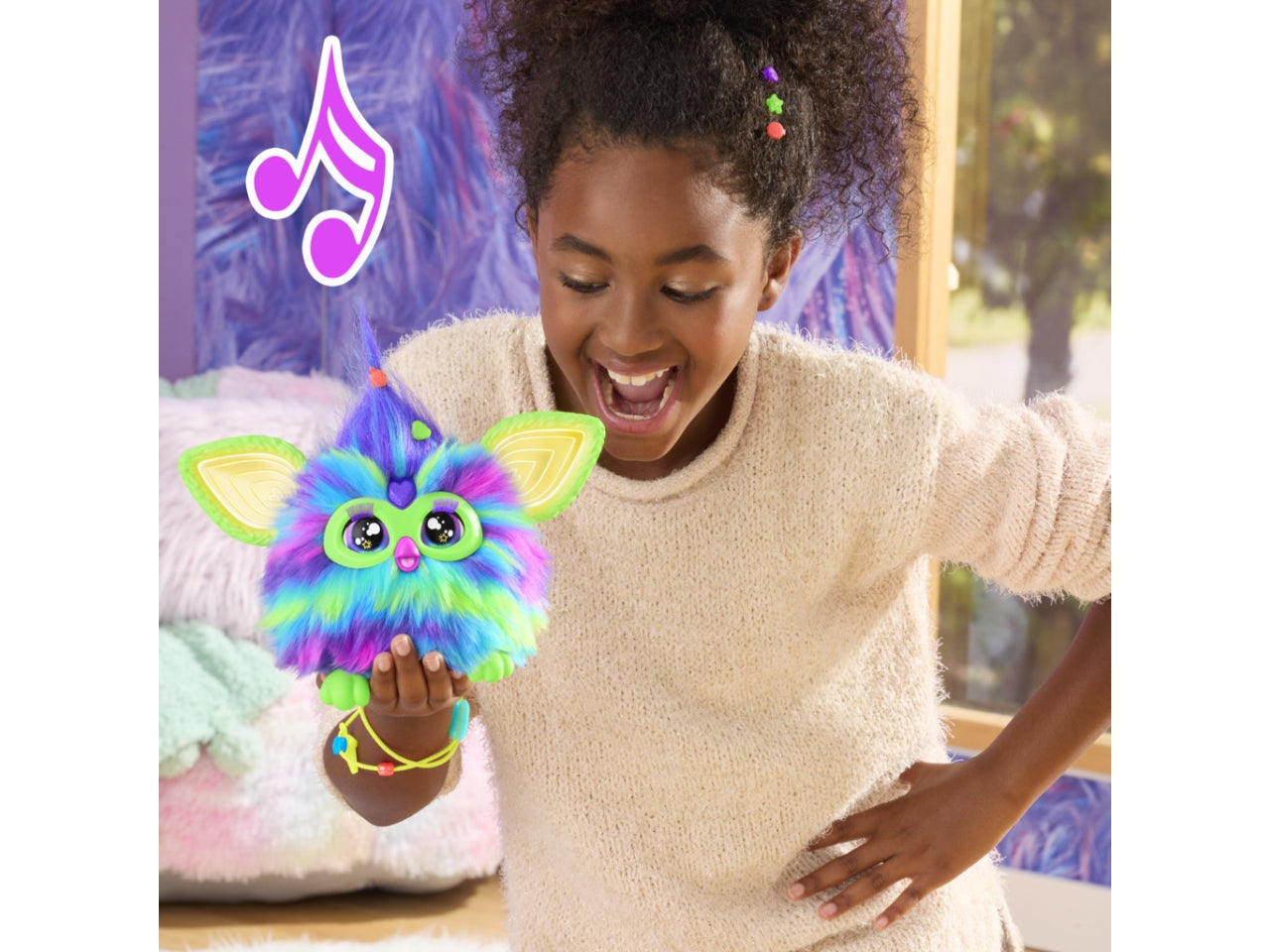Peluche Elettronico Furby - Aurora Furborealis: Giocattolo per Bambine 6+ | Dimensioni 12,7x22,86x22,86 - Hasbro