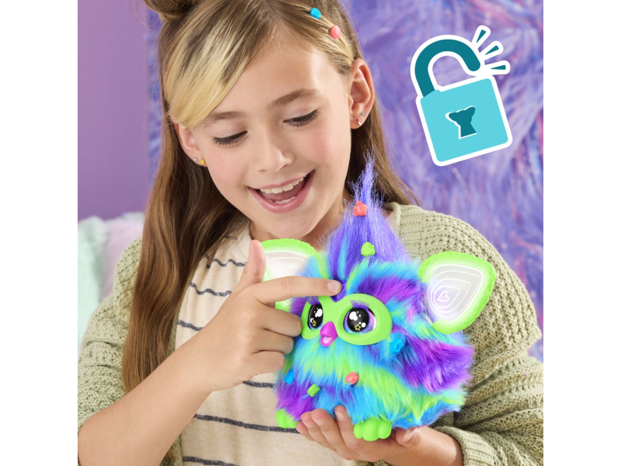 Peluche Elettronico Furby - Aurora Furborealis: Giocattolo per Bambine 6+ | Dimensioni 12,7x22,86x22,86 - Hasbro