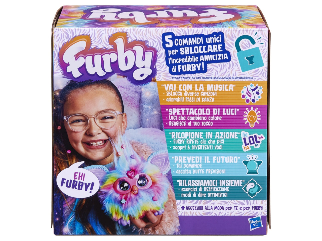 Peluche Elettronico Furby - Arcobaleno: Giocattolo per Bambine 6+ | Dimensioni 12,7x22,86x22,86 - Hasbro