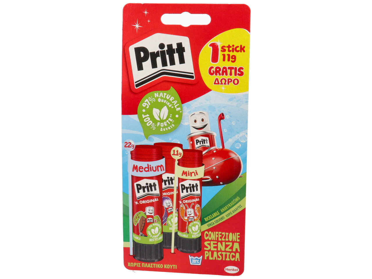 Colla stick blister 2 pezzi 2x22 gr henkel