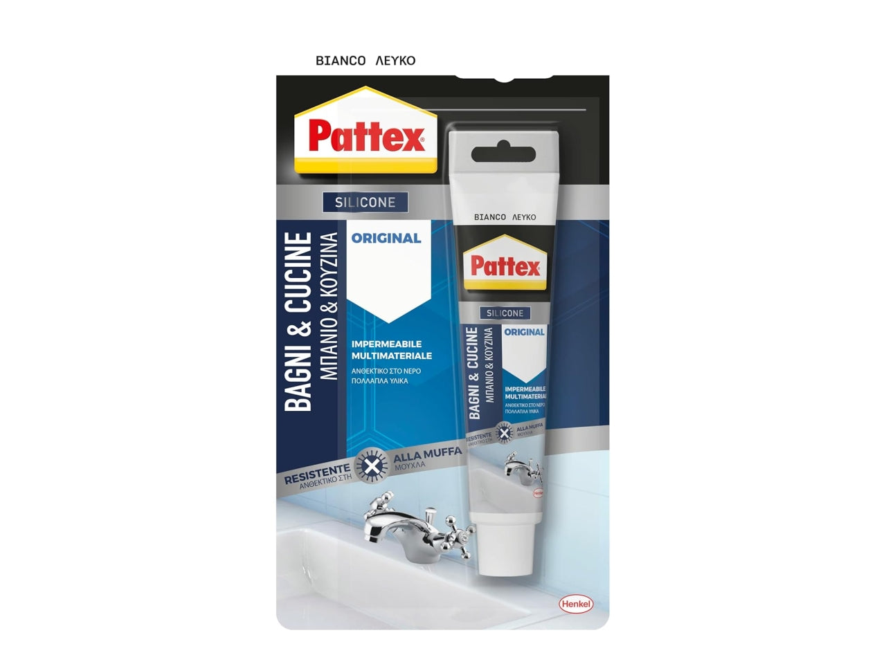 Pattex silicone bagni e cucine classico colore bianco in tubo da 50l