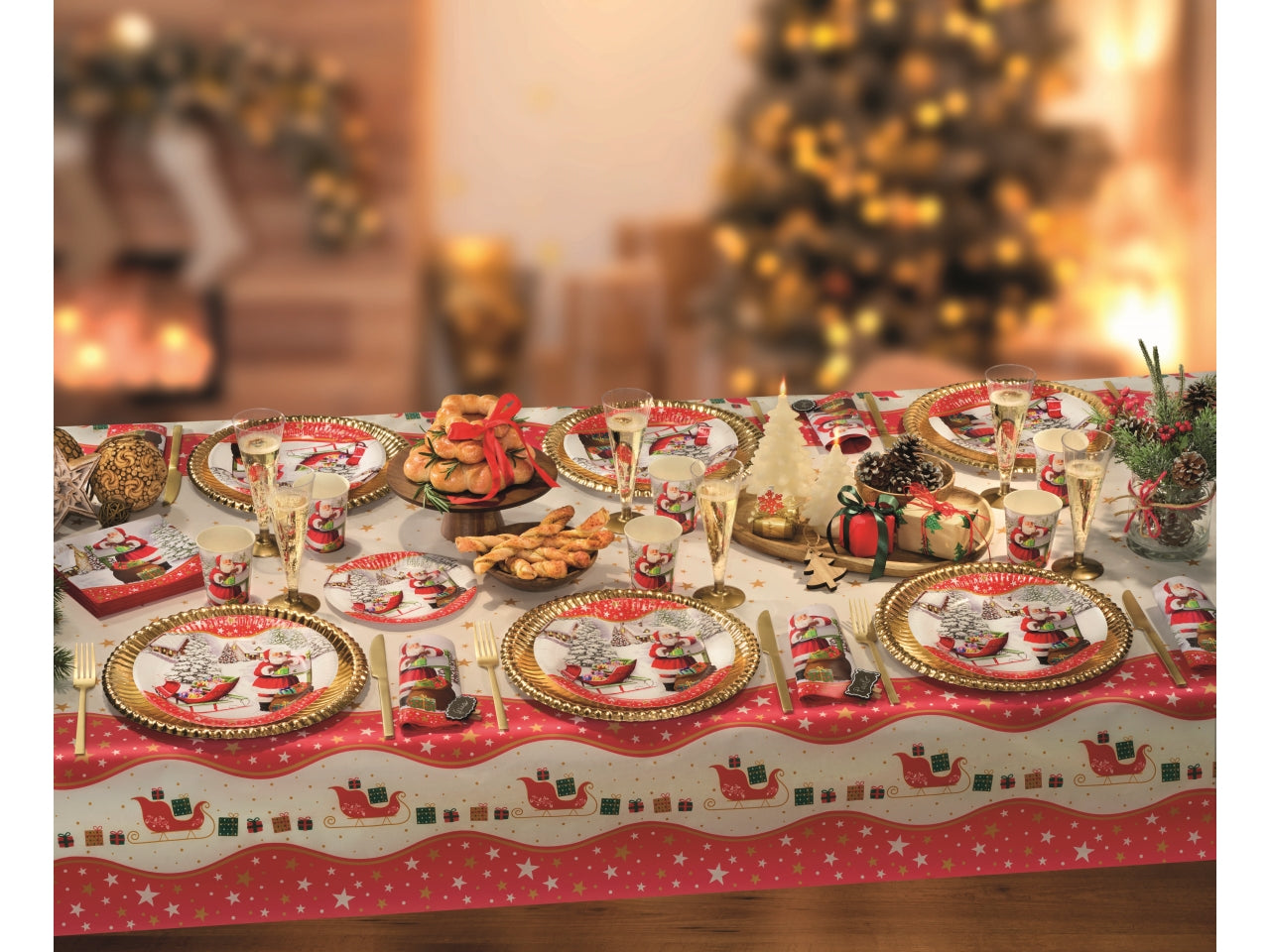 Tovaglia intisse' misura 120Ã180cm - babbo natale