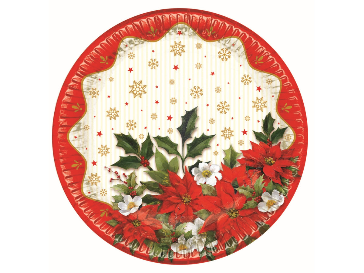 Stella di natale piatti in cartoncino d.19cm piani- la confezione contiene 10 piatti
