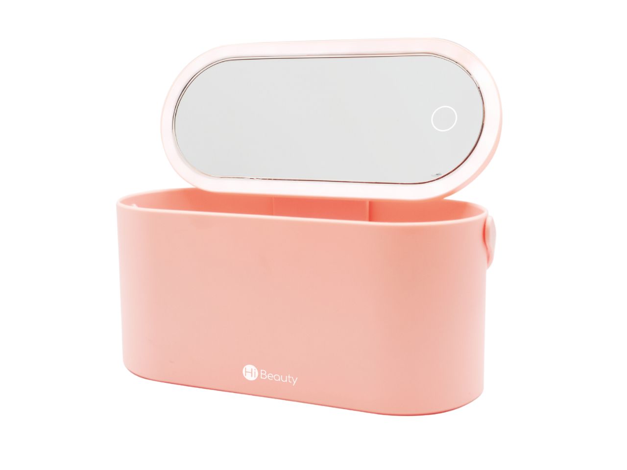 Beauty case da donna in plastica abs rosa con led e specchio 23.5x10.4x11.6 cm - Ibs