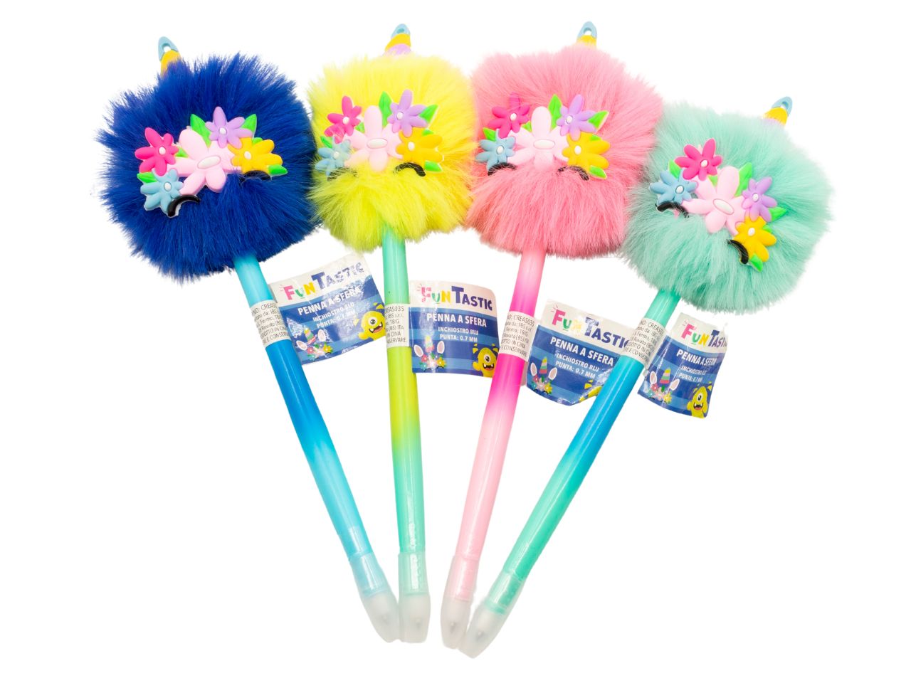 Penna a sfera pelosa mostri e unicorno