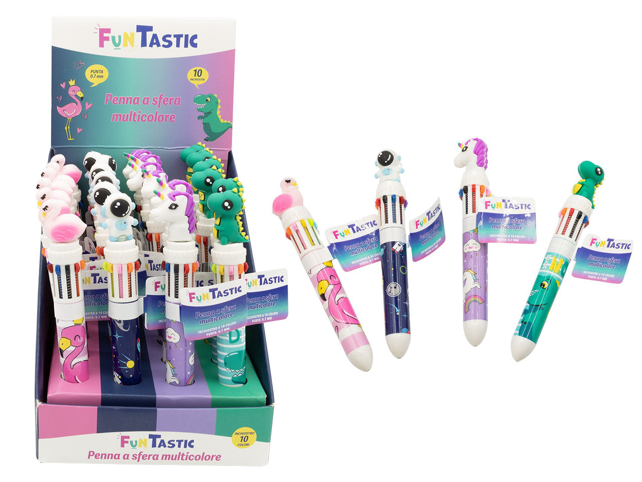 Penna a sfera con 10 colori