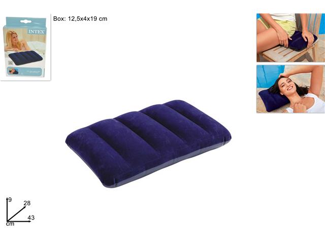 Cuscino camping floccato blu cm 43x28x9