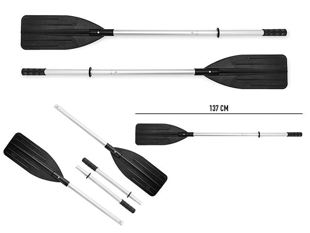 Remi in alluminio per barca cm 137 nero e argentato - Intex