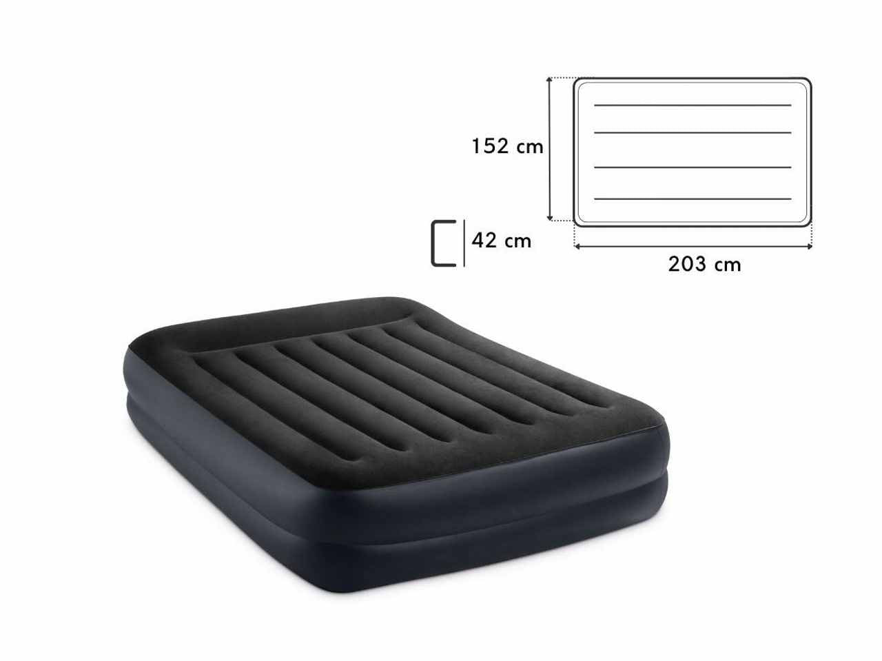 Materasso dura beam pillow rest matrimoniale con tecnologia fiber tech e pompa elettrica incorporata 152x203x42cm