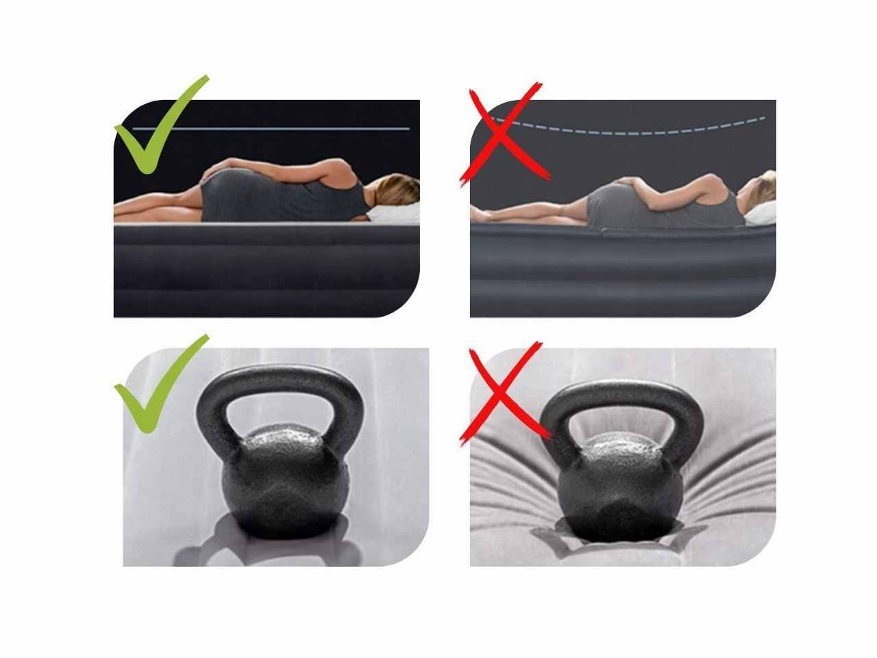 Materasso dura beam pillow rest matrimoniale con tecnologia fiber tech e pompa elettrica incorporata 152x203x42cm