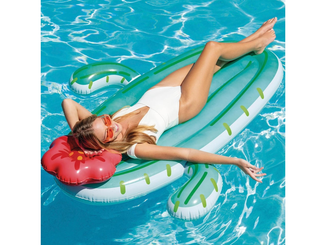 Materassino gonfiabile cactus in vinile multicolor carico max 100 kg - 185x140x28 cm