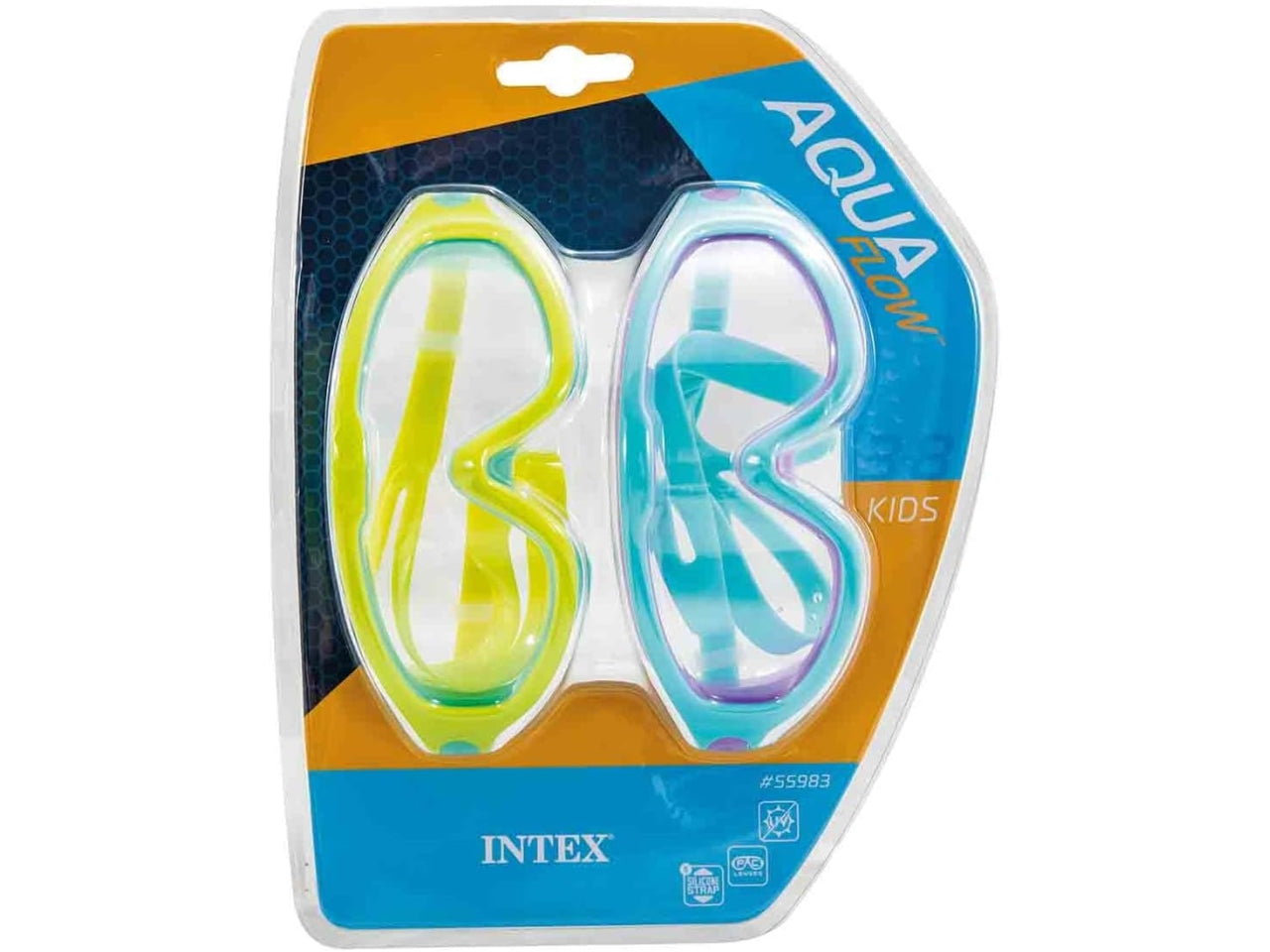 Maschera subacquea per bambini in silicone, multicolor, per etÃ  3/8 anni, confezione da 2