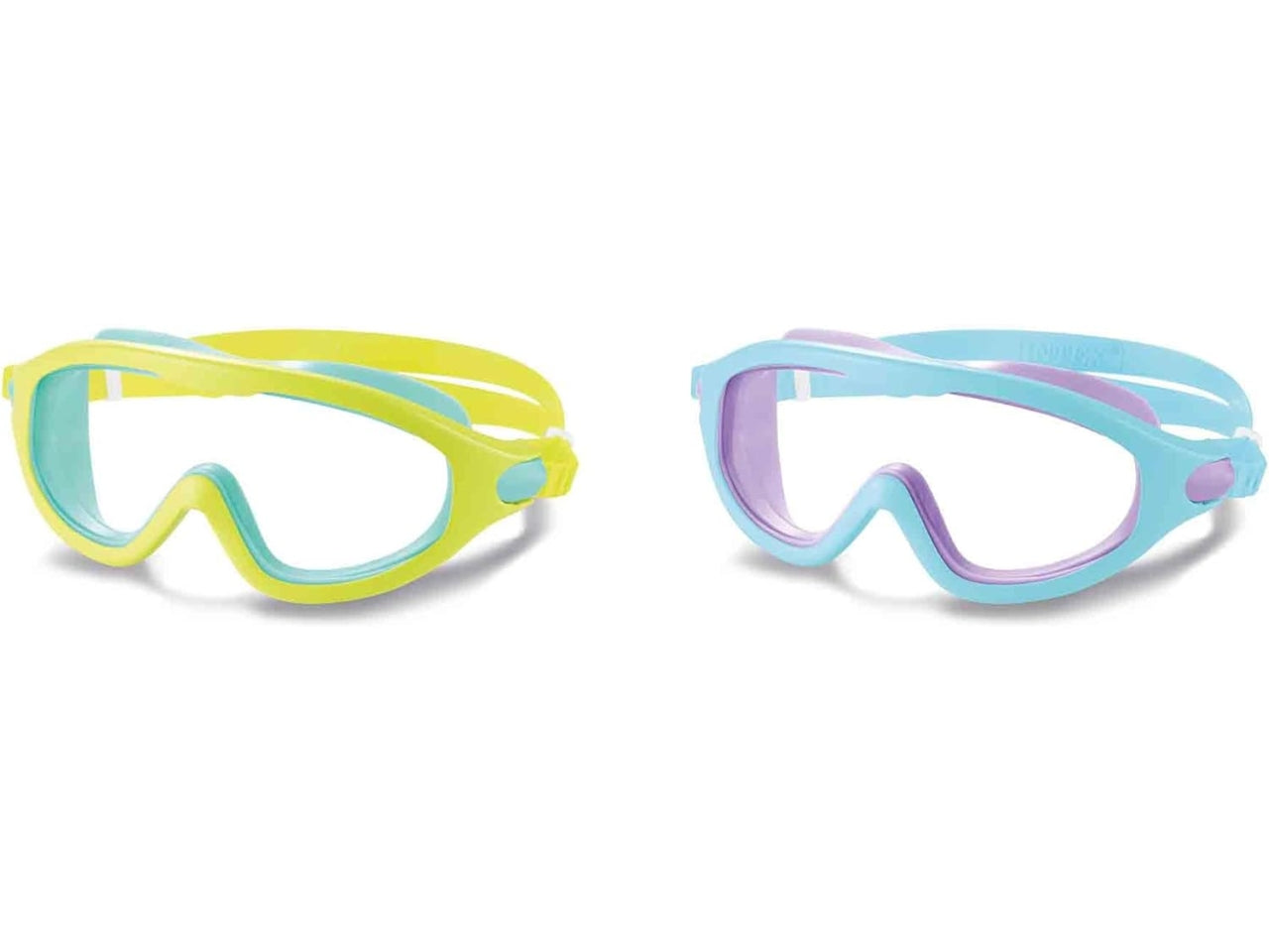 Maschera subacquea per bambini in silicone, multicolor, per etÃ  3/8 anni, confezione da 2