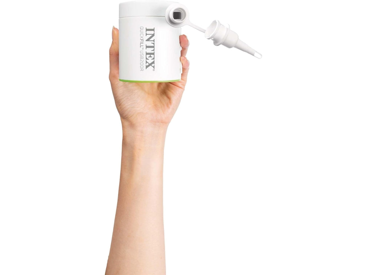 Pompa quickfill ricaricabile USB200R bianco, 200 l/min, alimentazione a corrente - Intex