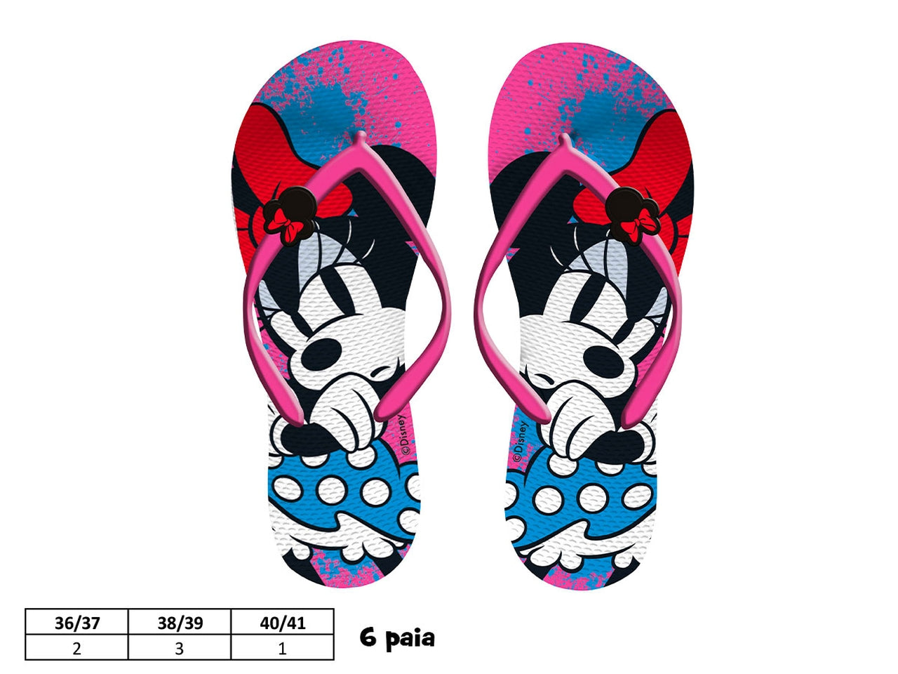 Infradito Minnie da donna in plastica eva fucsia - Coriex