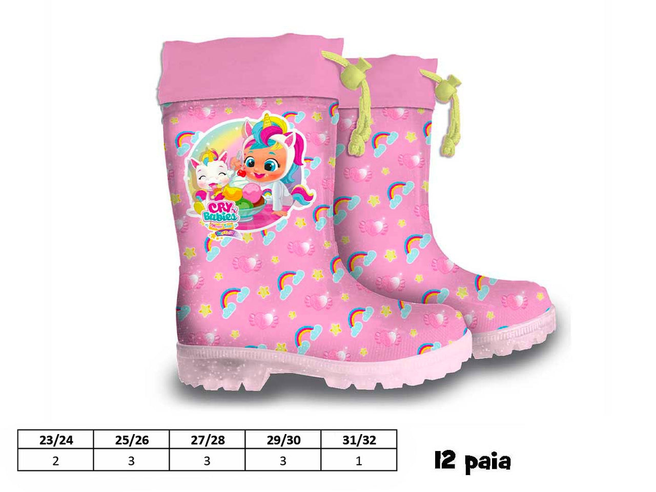 Stivaletti galoche bimba Cry Babies in pvc multicolor taglie 23 alla 32 - Coriex