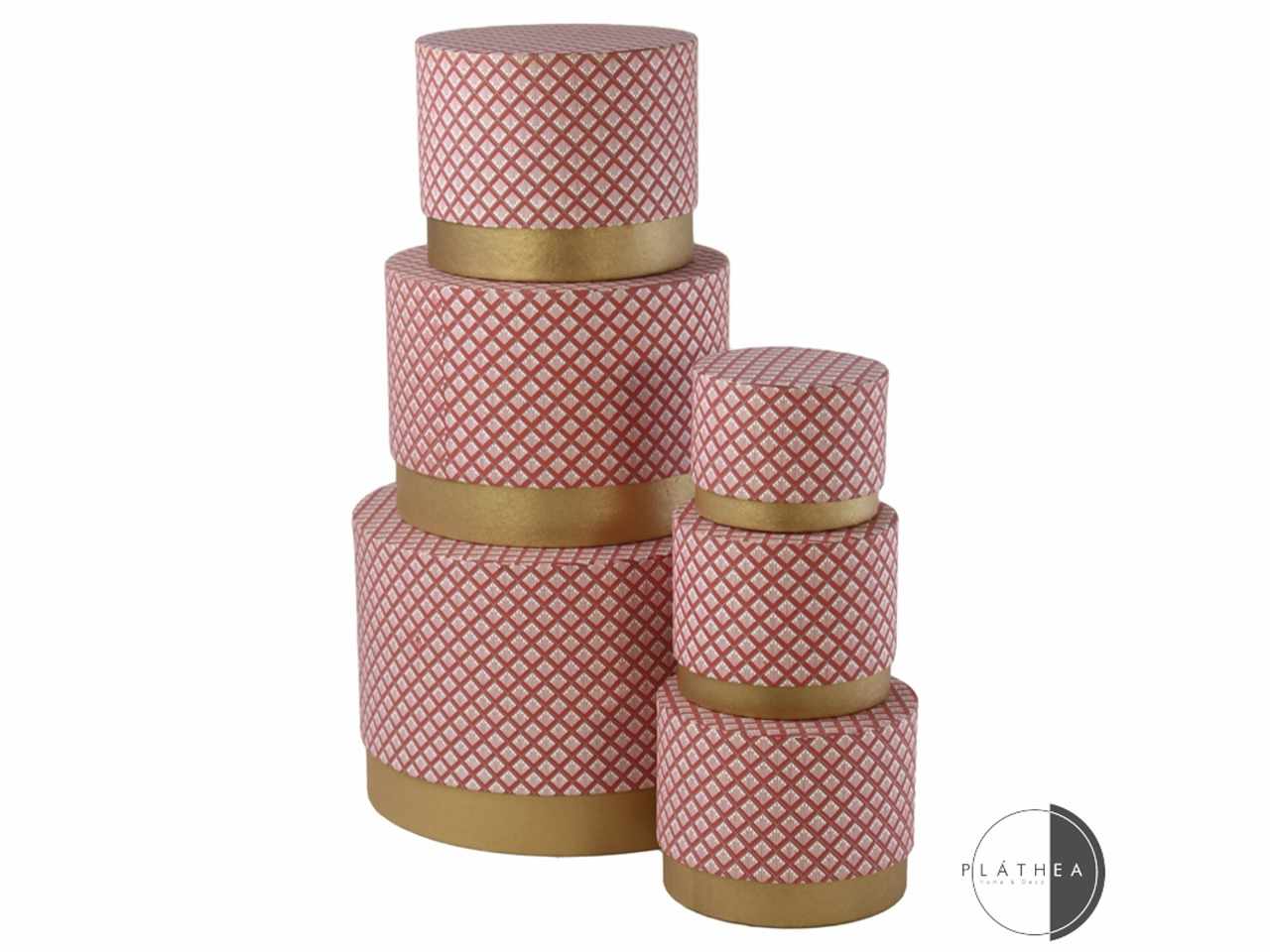 Scatola greca rosa in cartone 6p 131684