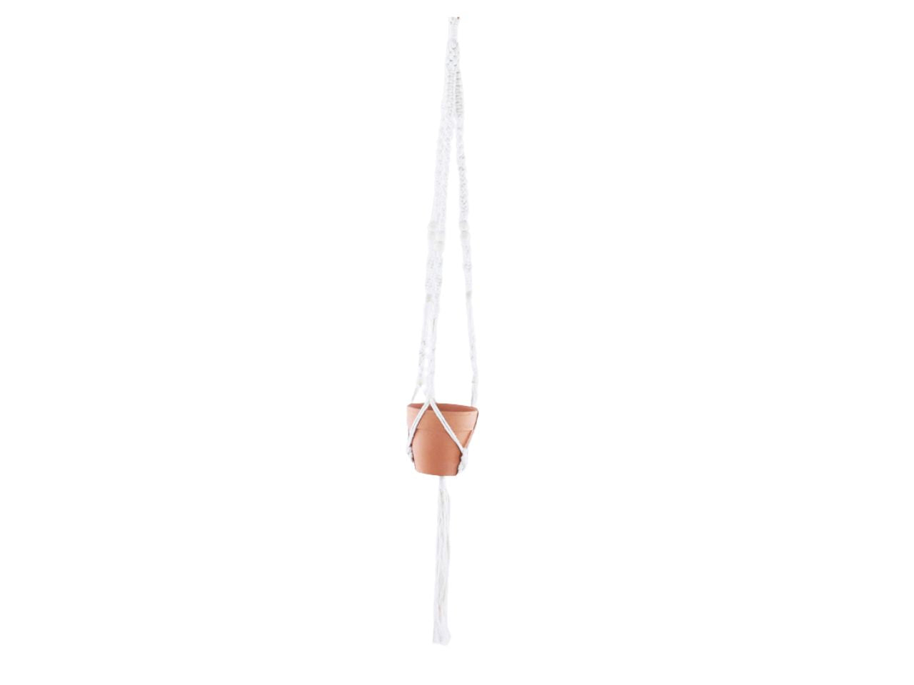 Portavaso a sospensione beige d.12x100cm in terracotta