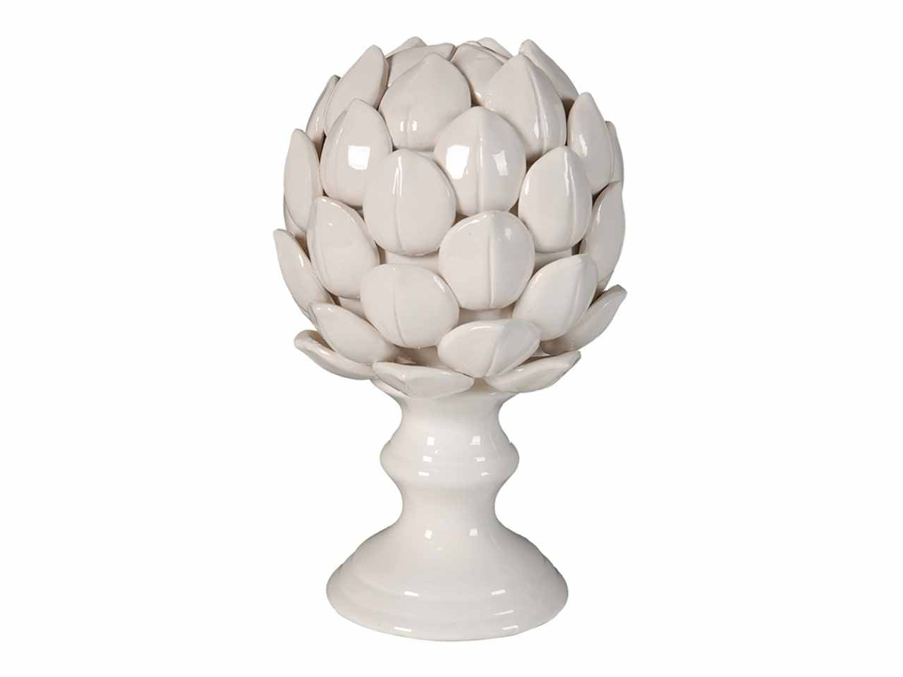 Carciofo bianco d.16x25cm in ceramica