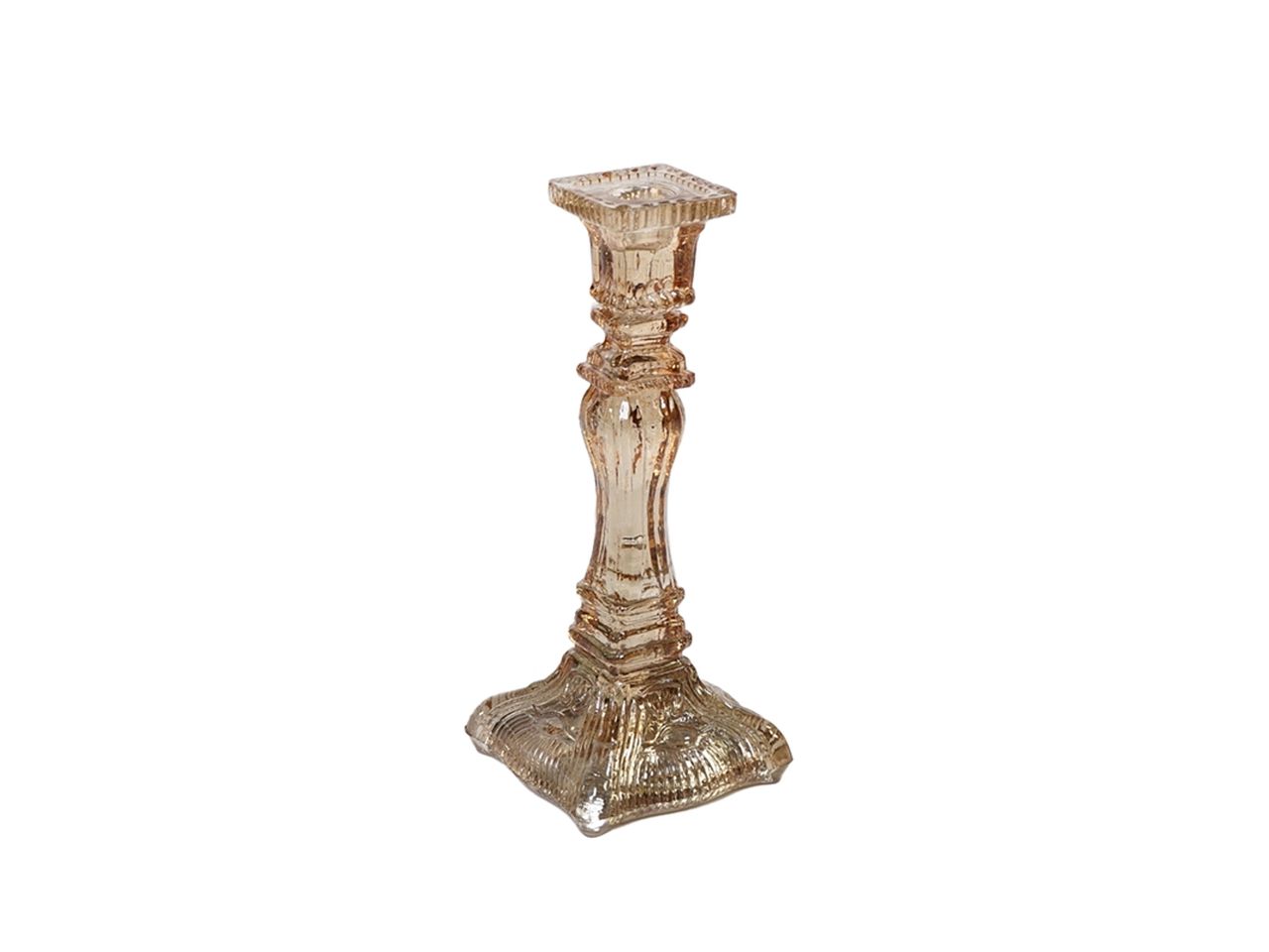 Candeliere colore bronzo misura h.25cm in vetro