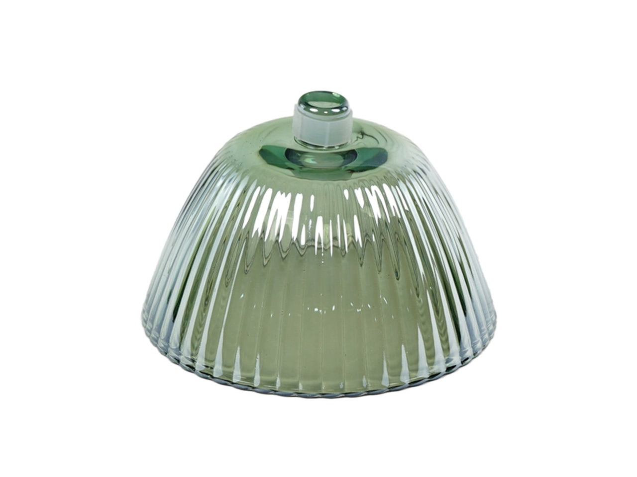 Paralume in vetro verde forma campana stile moderno d.13x8 cm - PlÃ thea