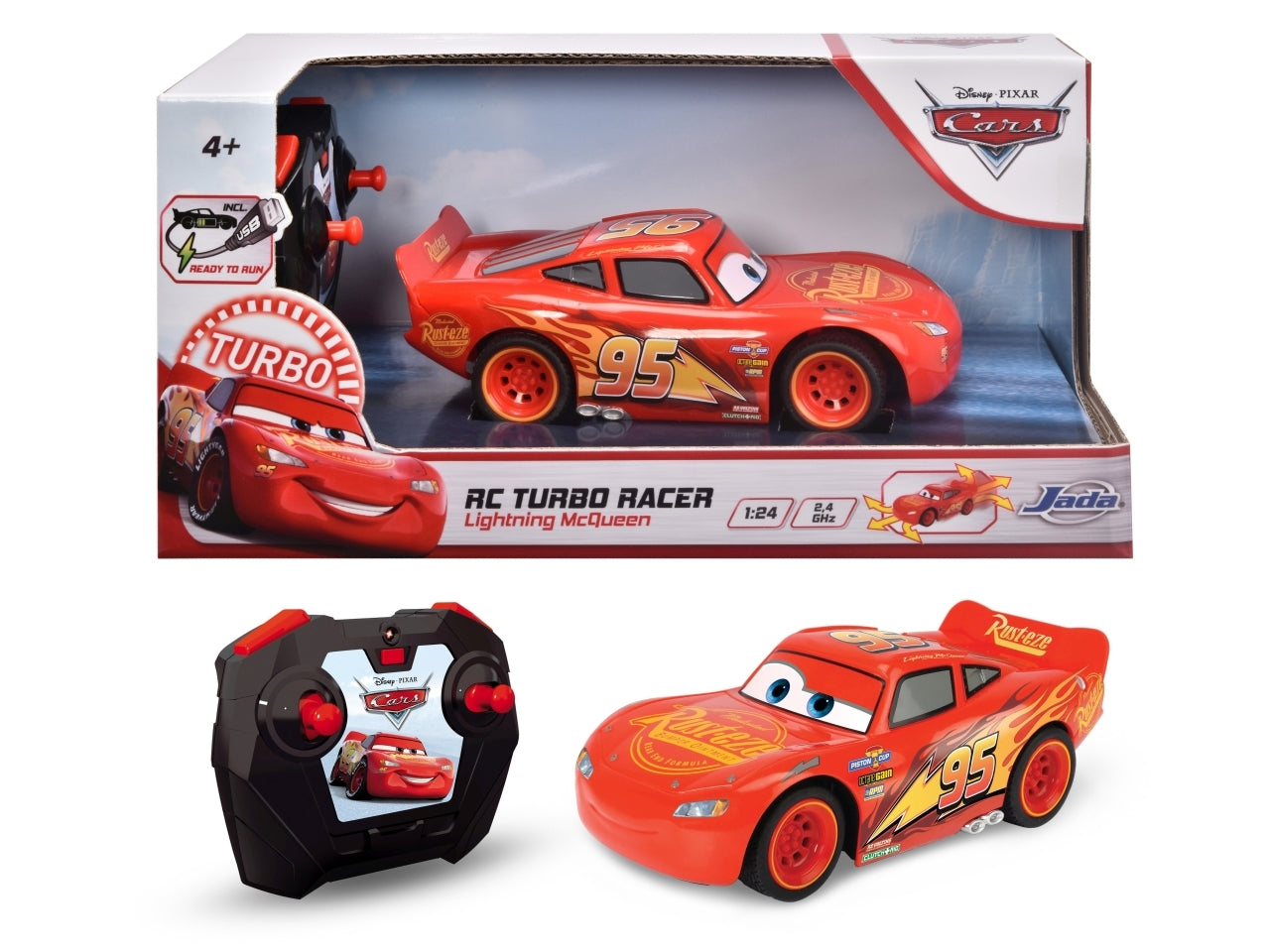 Cars saetta mc queen turbo 1:24 radiocomandata usb - Jada