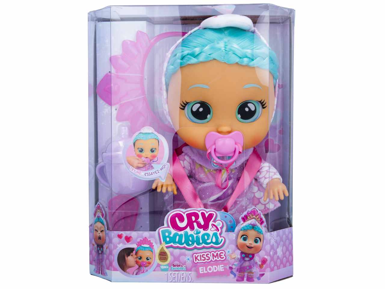 Cry Babies kiss me Elodie Bambola morbida interattiva - IMC Toys