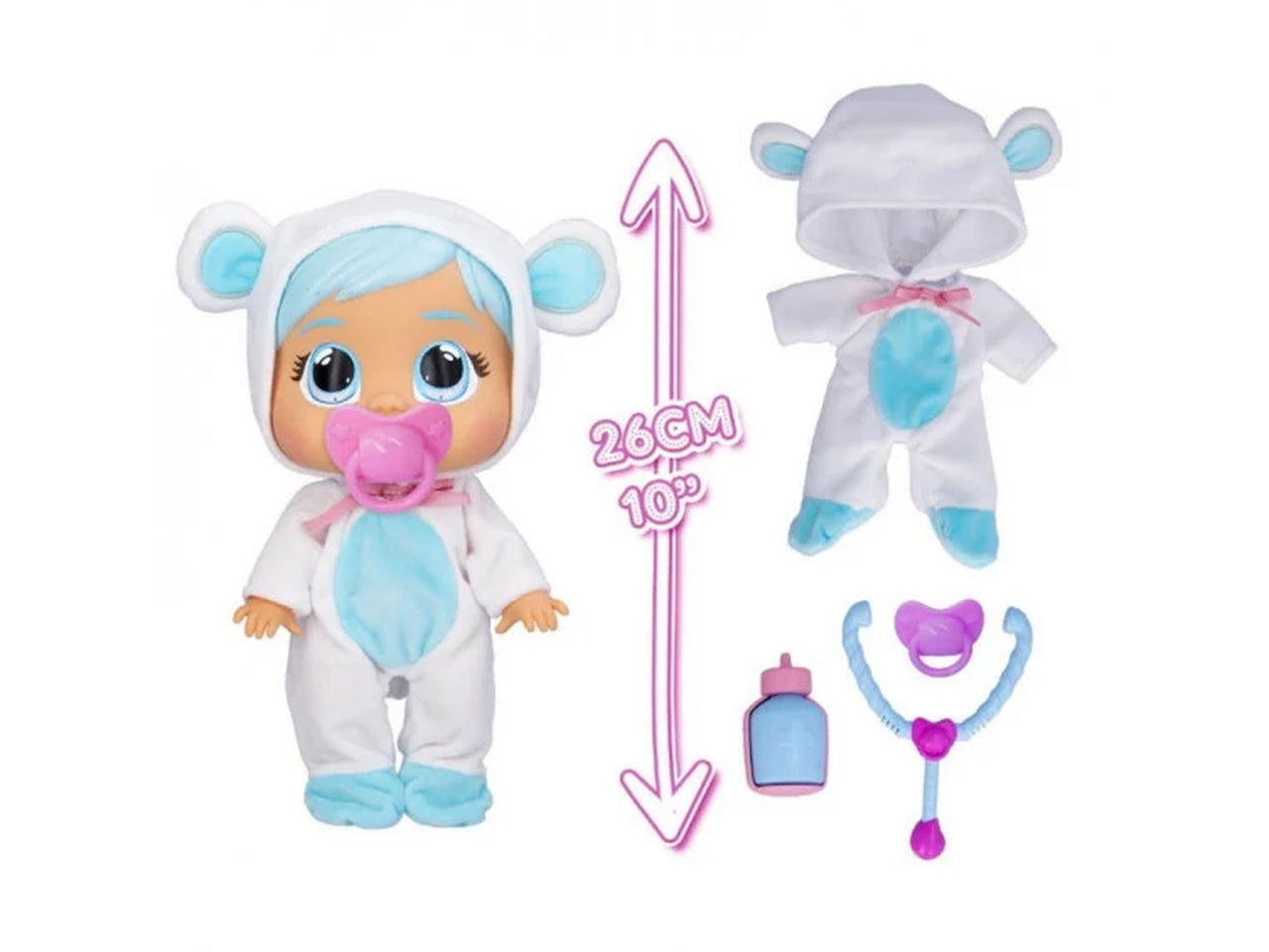 Cry Babies, Loving Care Kristal, bambola piange lacrime vere con accessori del dottore, per bambini di 18+ mesi - Imc toys
