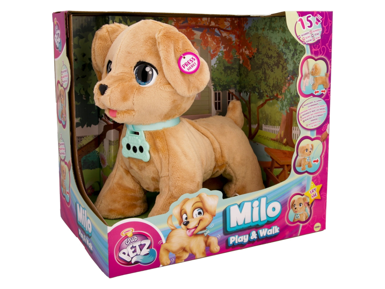 Club Petz, Milo gioca e cammina, peluche interattivo per bambini dai 18+mesi - Imc toys