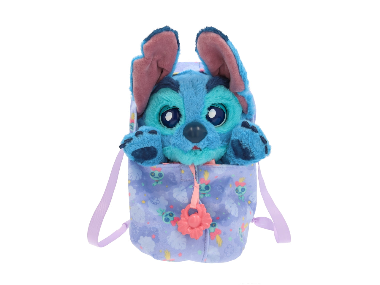 Baby paws Stitch, Peluche interattivo con borsetta per bambini, 18+ mesi