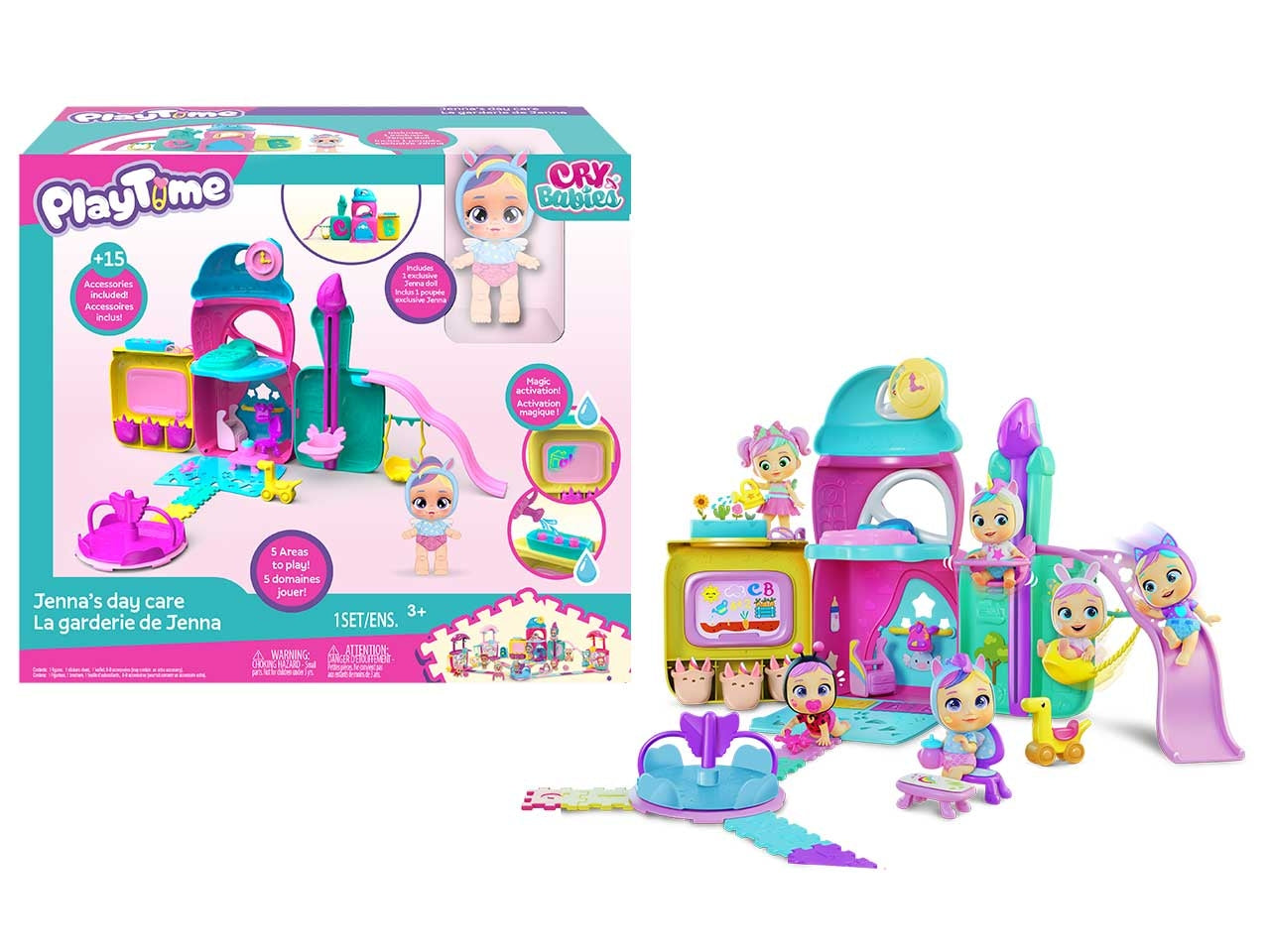 Cry babies Jennaâs day care, bambola interattiva per bambine, 18 mesi +