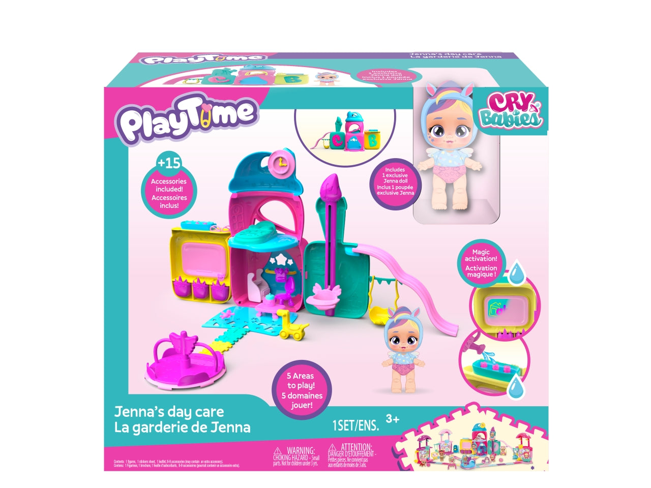 Cry babies Jennaâs day care, bambola interattiva per bambine, 18 mesi +