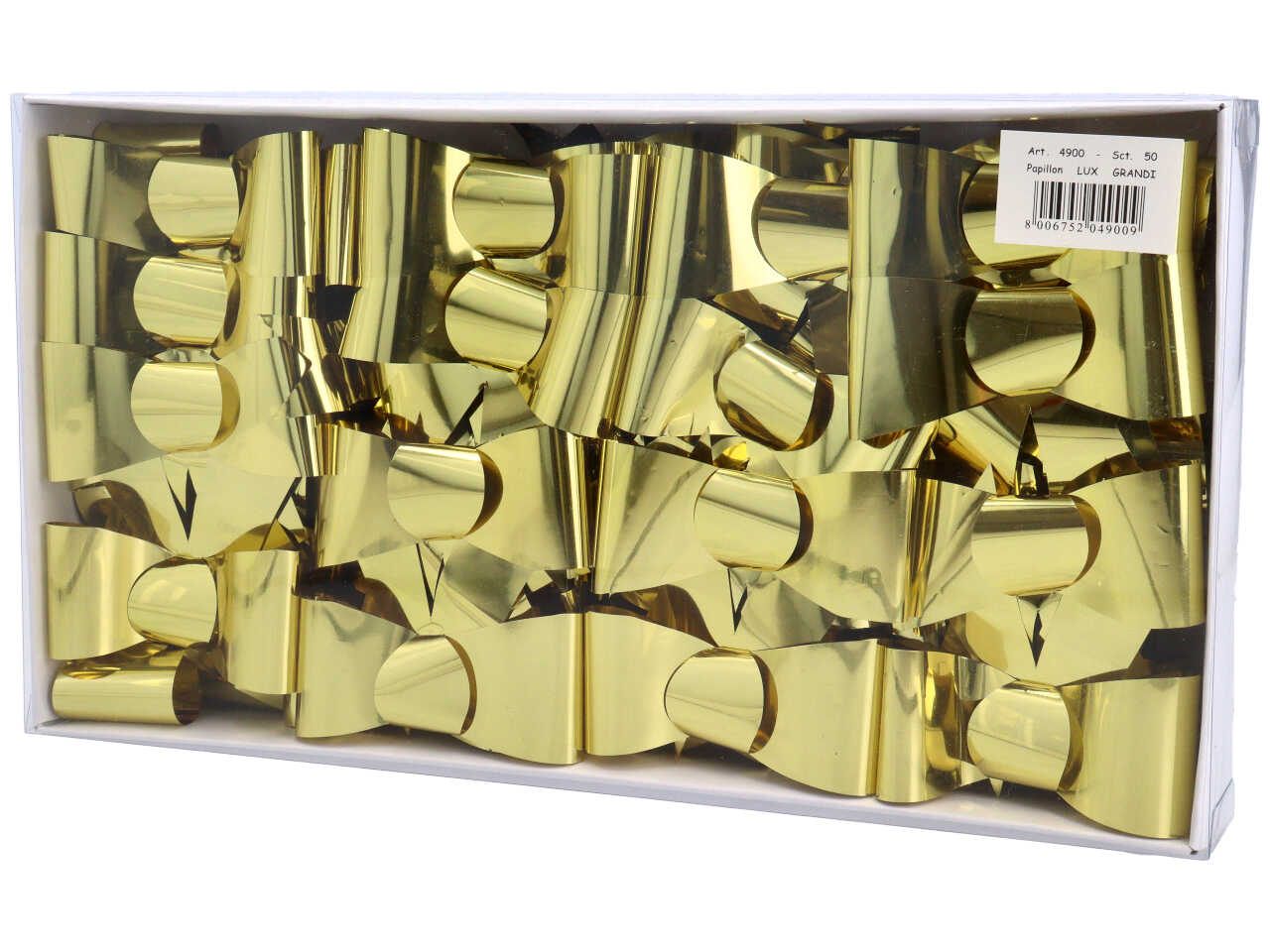 Coccarde papillons in confezione da 50 pezzi - disponibile in color oro o colori assortiti