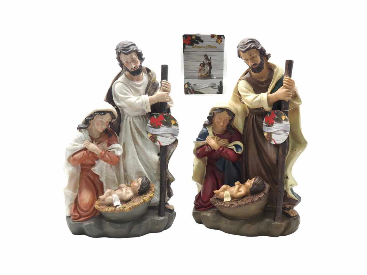 Nativita' 35cm con base roccia 23x15cm colori assortiti