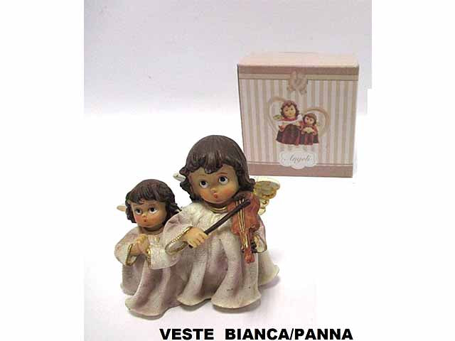 Coppia angioletti grossi cantori h.11,5x12x6cm-disponibile in 2 assortimenti