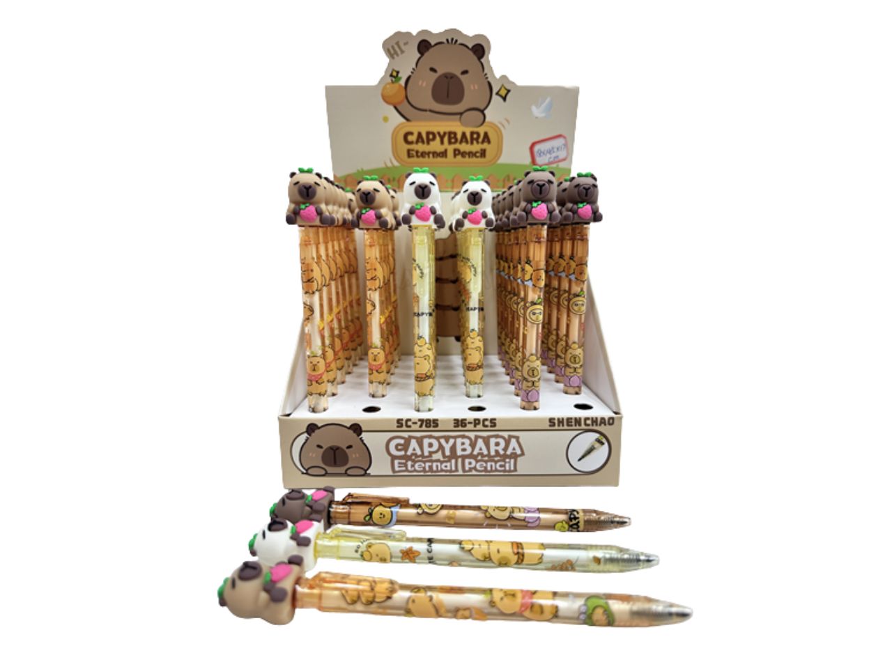 Penna con capybara in colori assortiti