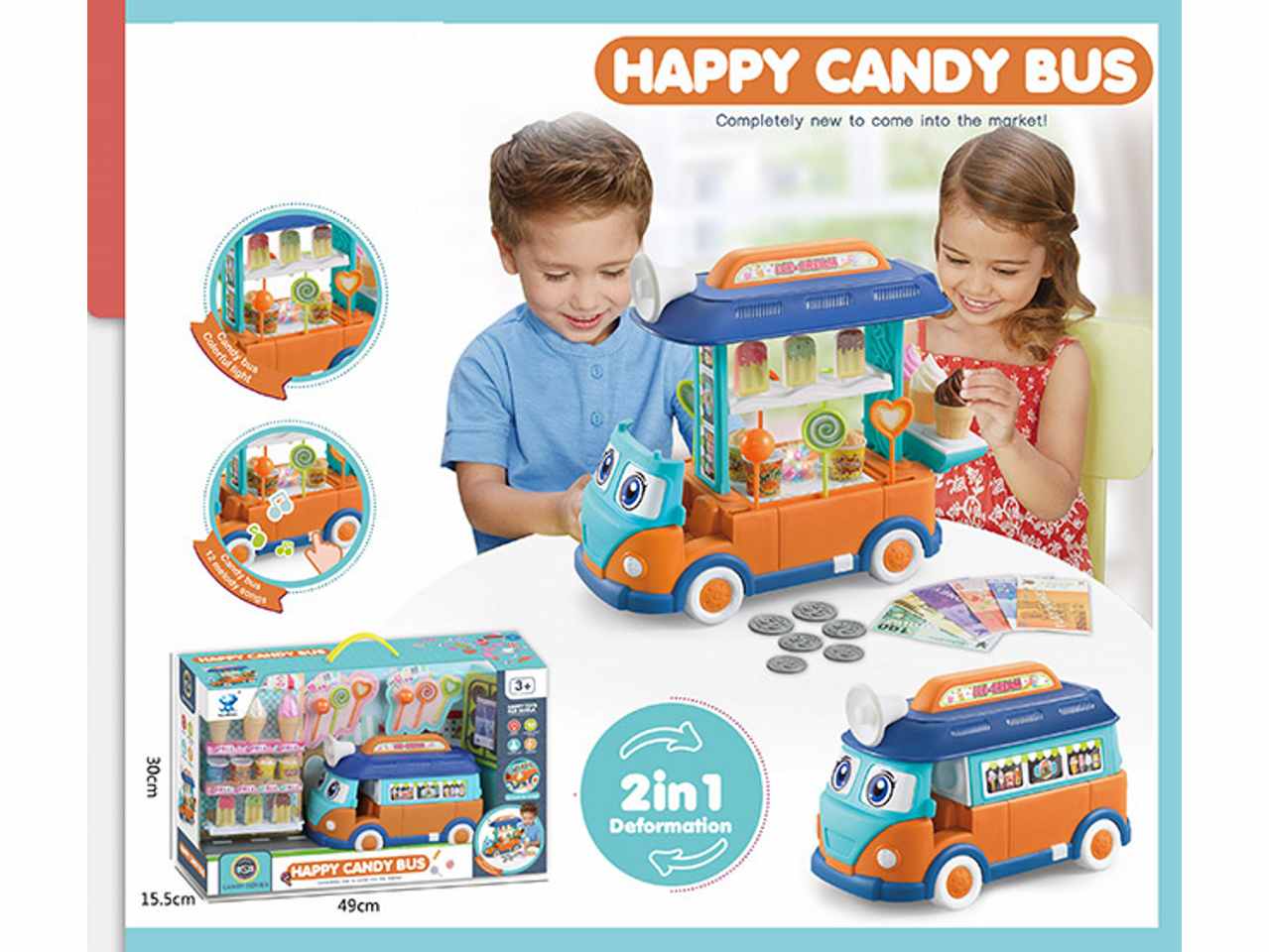 Camion gelati c/luce/suono 49x15,5x30