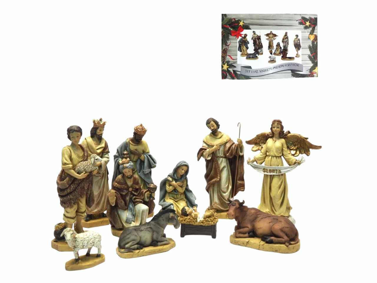 NativitÃ  in poliresina 31cm da 11 pezzi