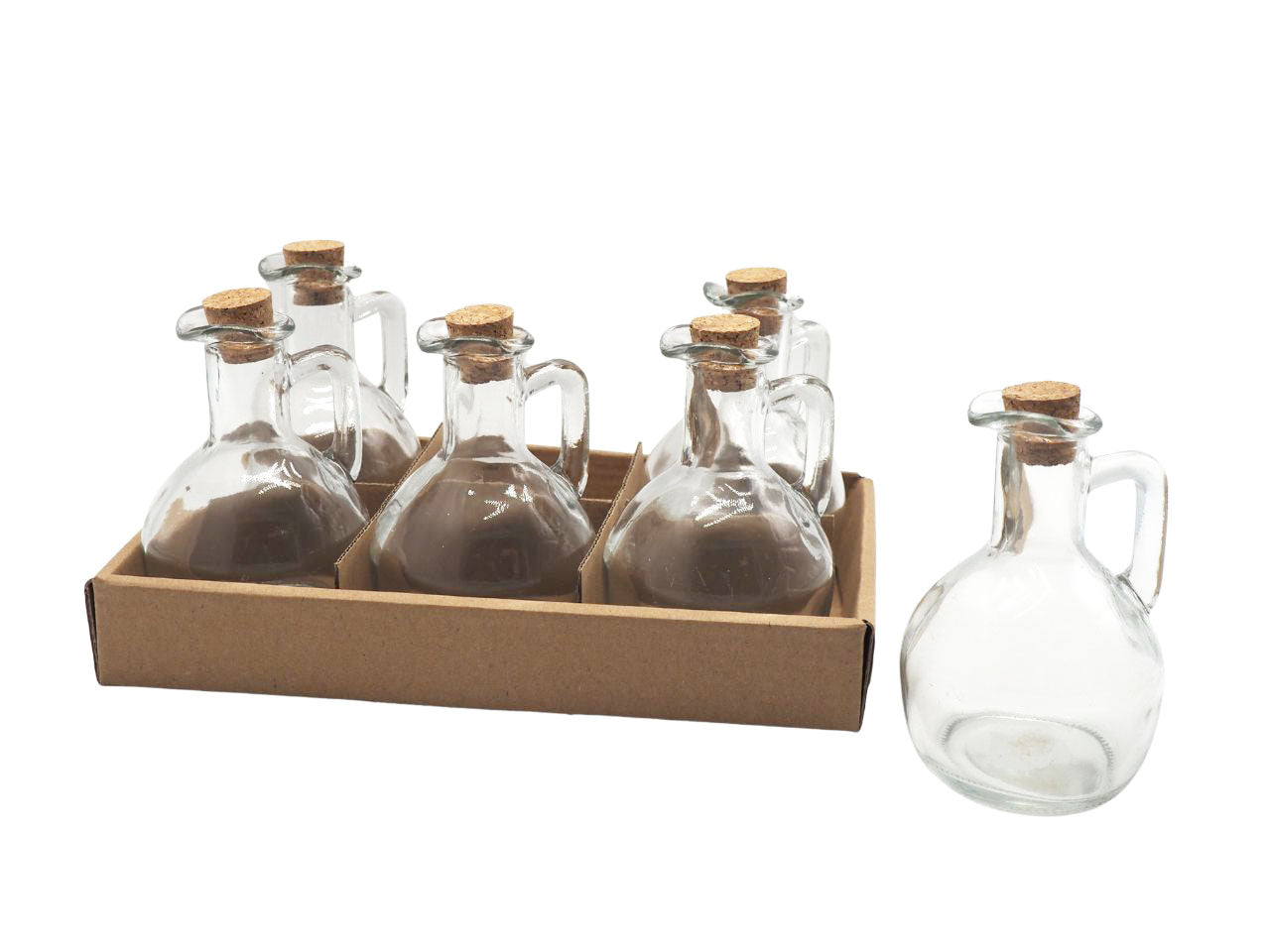 Oliera in vetro con tappo in sughero h.11x7,5cm