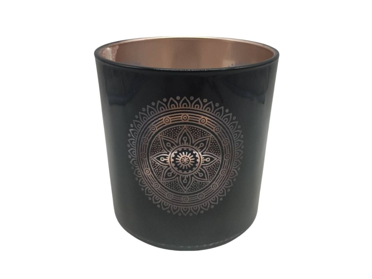 Vaso in vetro h.15xd.15cm stampa 2 colori - disegni arabeschi