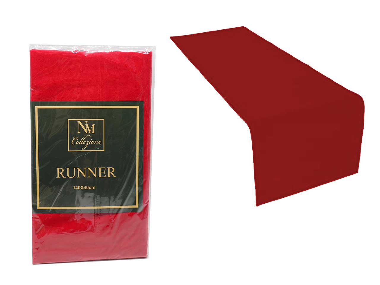 Runner da tavola natalizio rosso in velluto 40x140 cm - Creare Italia