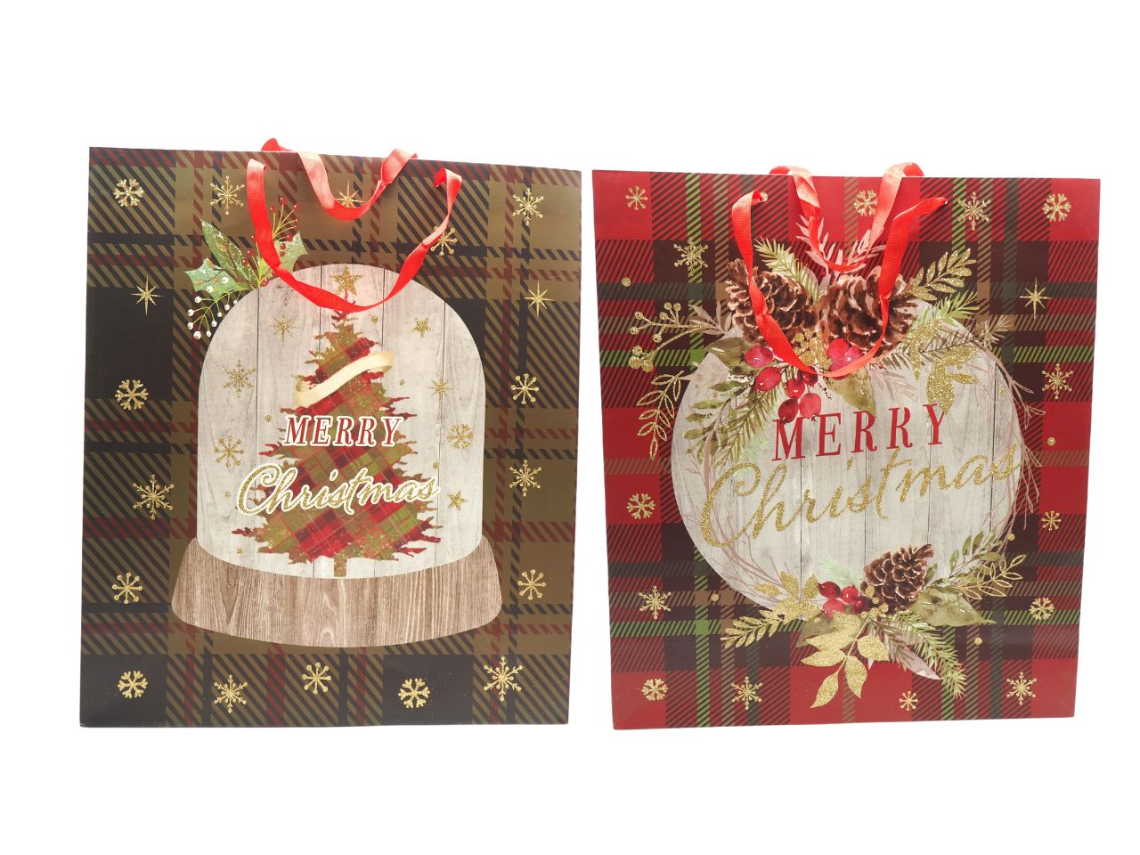 Shopper natalizia in carta h.42x48x16cm -disponibile in 2 assortimenti