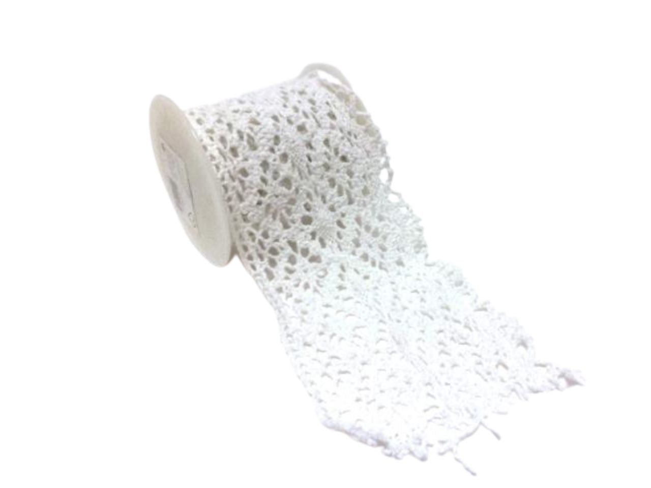 Nastro 200cm merletto bianco h.7,5cm